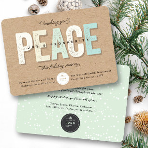 Peace, Joy And Prosperity Bold Typography Business Invitation