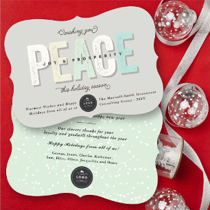 Peace, Joy And Prosperity Bold Typography Business Invitation