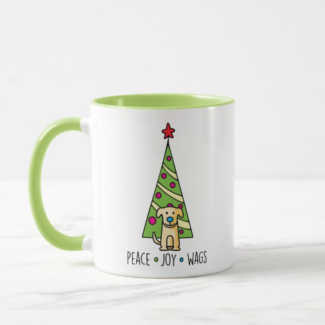 Peace, Joy, and Wags Mug (Left)