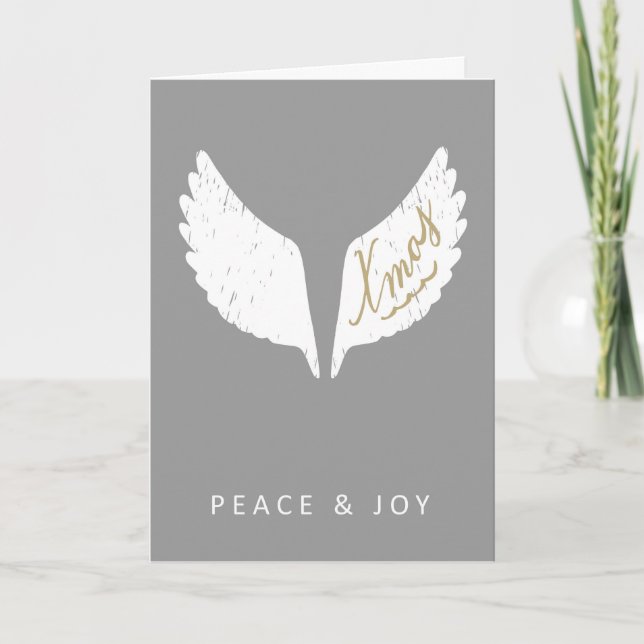 peace & joy angel wings xmas card (Front)