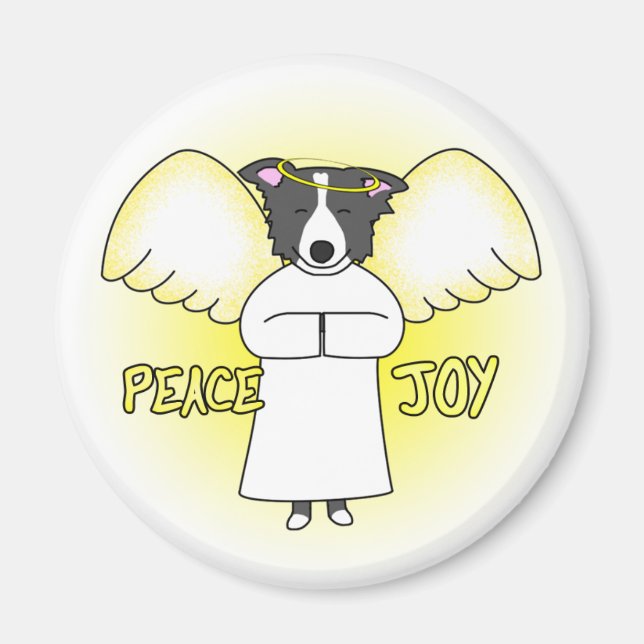 Peace Joy Border Collie Magnet (Front)
