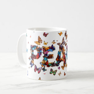 PEACE Joy Butterflies   Inspirational Motivational Coffee Mug