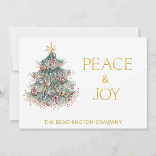 *~* PEACE JOY Corporate Christmas Tree Simple Card