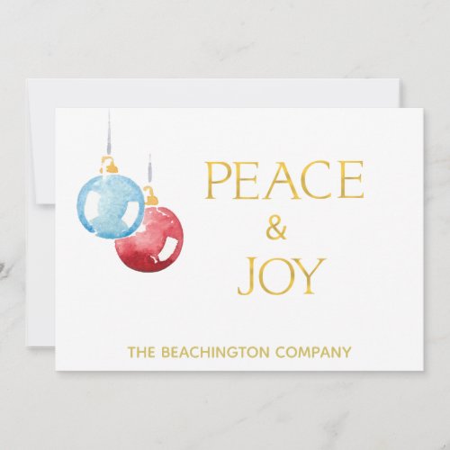  PEACE JOY Corporate Ornament AP16 Holiday Card