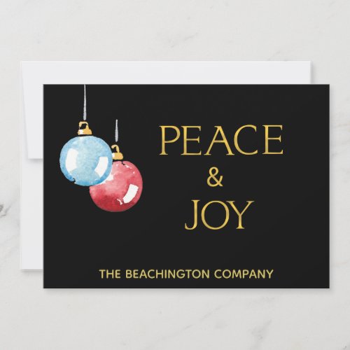  PEACE  JOY Corporate Ornament Holiday Card