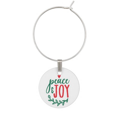 Peace  Joy _ Custe Christmas Wine Charm