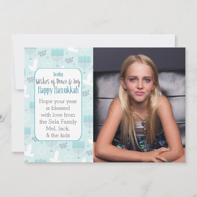 Peace & Joy Hanukkah Custome Card (Front)