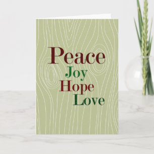 Peace, Joy, Hope & Love Holiday Card