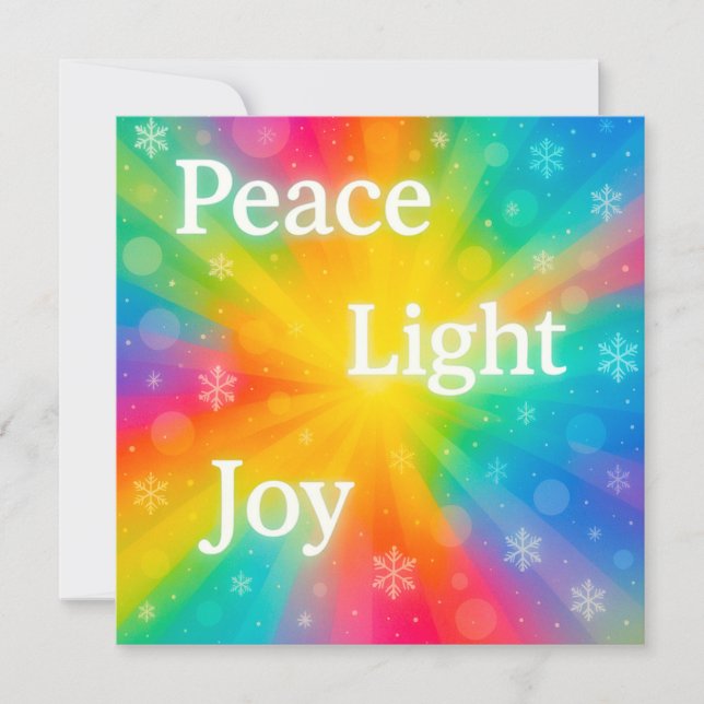 Peace Joy Light Holiday Card (Front)