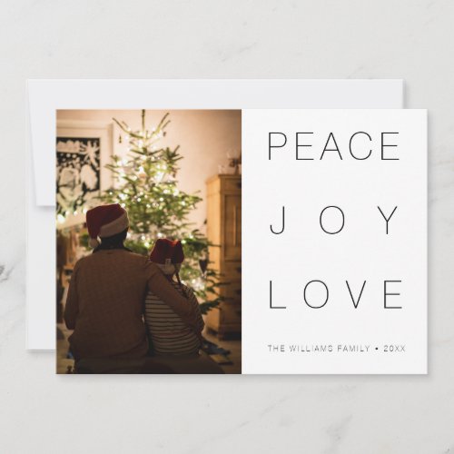 PEACE JOY LOVE  Add Your Photo Holiday Card