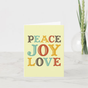 PEACE JOY LOVE block letter corporate custom logo Holiday Card
