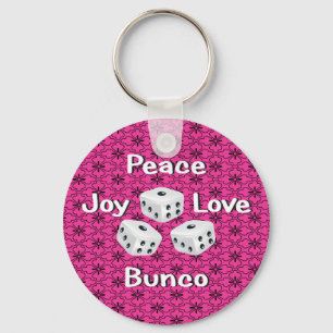 peace,joy,love,bunco keychain