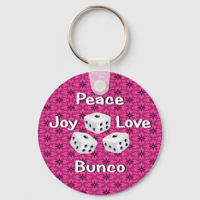peace,joy,love,bunco keychain (Front)