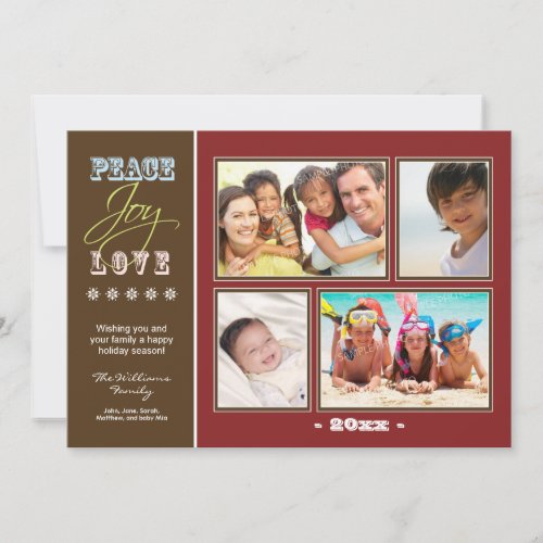 Peace_Joy_Love Family Holiday Photocard red