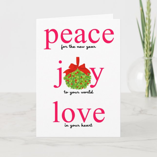 Peace Joy Love Holiday Card (Front)