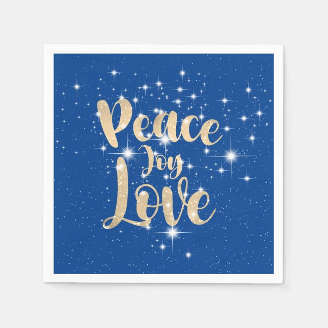 Peace Joy Love In Stars Napkins (Front)