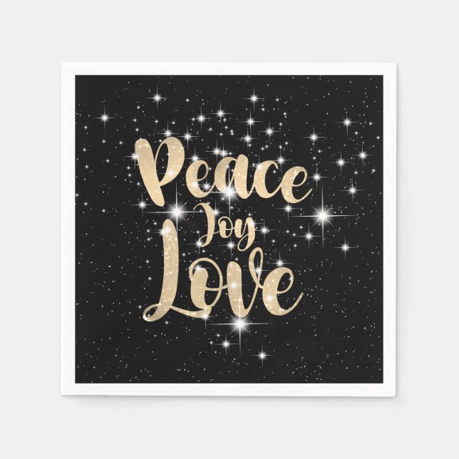 Peace Joy Love In Stars Napkins (Front)