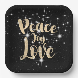 Peace Joy Love In Stars Paper Plates