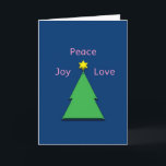 Peace Joy Love Interfaith Chrismukkah Holiday Card<br><div class="desc">Christian/Jewish interfaith card for the holidays featuring the Star of David atop a Christmas tree. Matching postage available.</div>