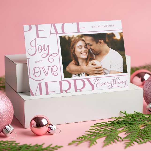 Peace Joy Love Merry Everything Elegant Christmas Letterpress Photo Cards (Peace Joy Love Merry Everything Elegant Christmas Letterpress Photo Cards)