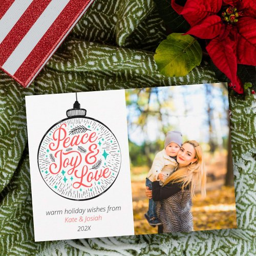 Peace Joy  Love Photo Holiday Postcard