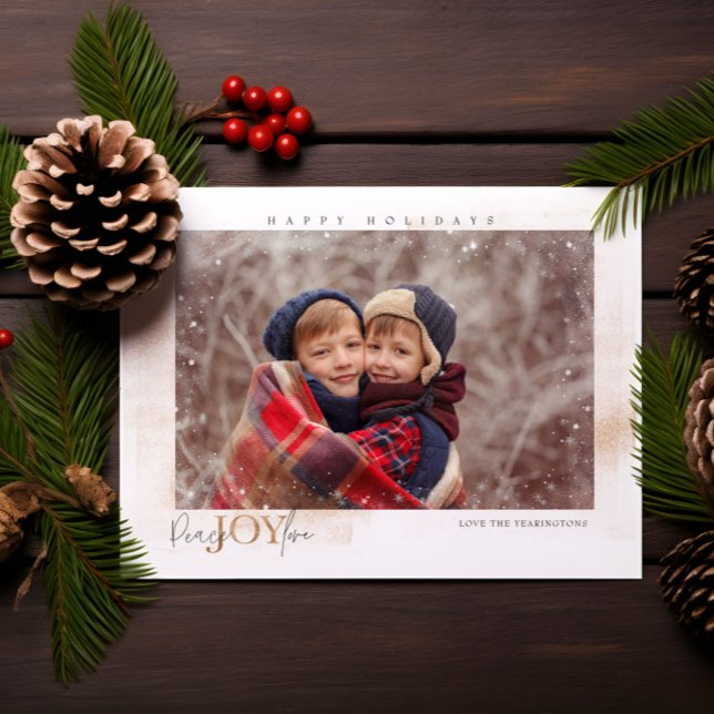 Peace Joy Love Winter Holiday Photo Card (Creator Uploaded)