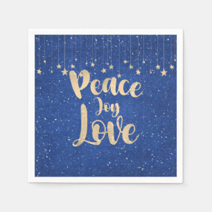 Peace Joy Love with Stars Napkins