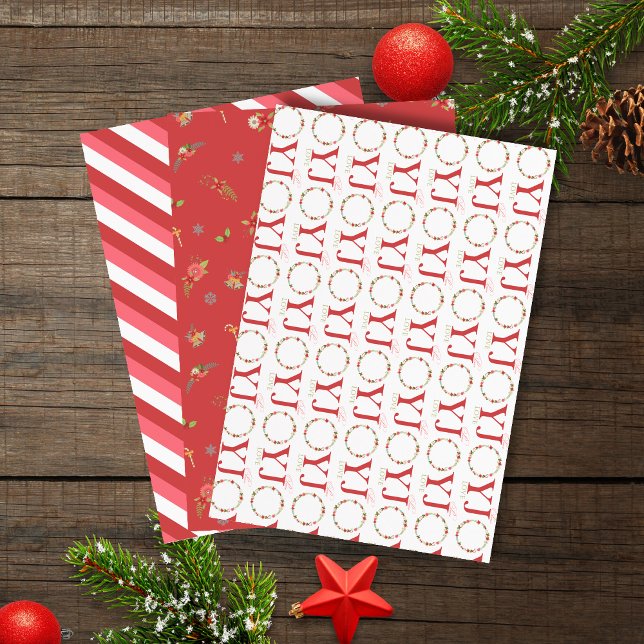 Peace Joy Love Wreath Christmas Wrapping Paper Sheets (Creator Uploaded)