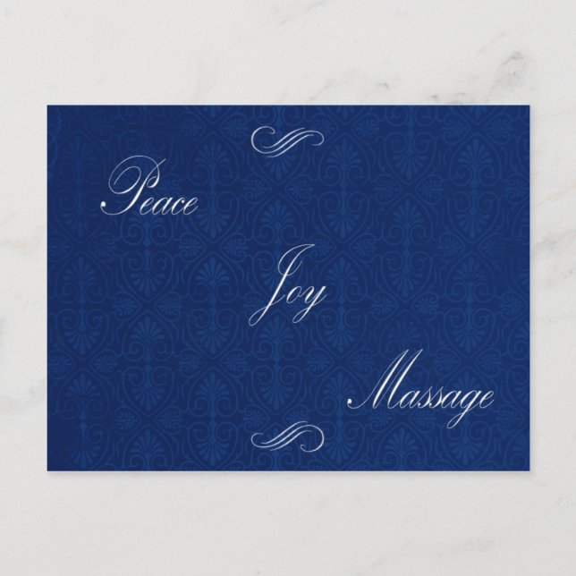 Peace Joy Massage Holiday Postcard (Front)
