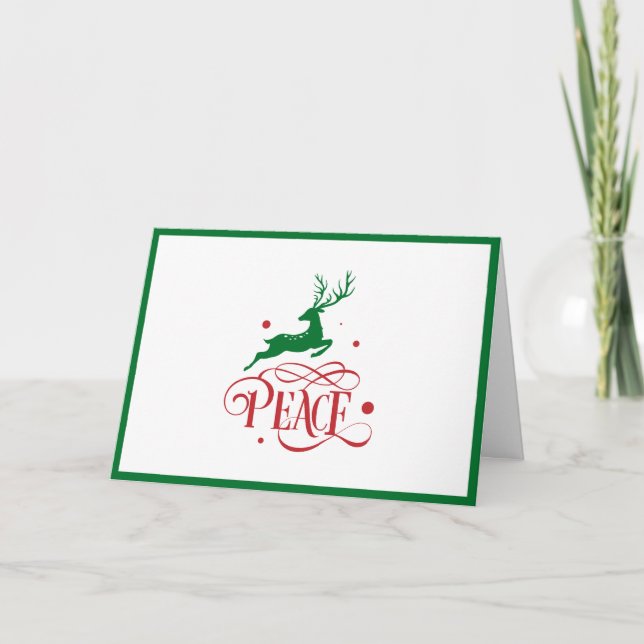 Peace & Joy Merry Christmas Beautifully Modern Holiday Card (Front)