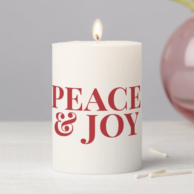 Peace & Joy - Modern Red Typography Christmas