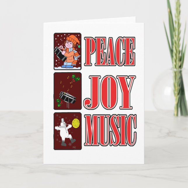 Peace Joy Pan Christmas Card (Front)
