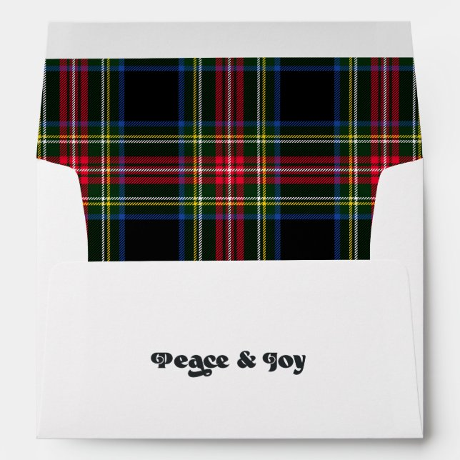 Peace & Joy Plaid Christmas Envelope (Back (Bottom))
