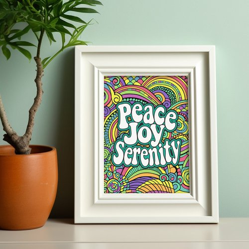 Peace Joy Serenity Abstract Pattern Adult Coloring Letterhead