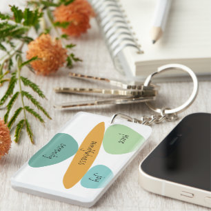 Peace, Joy, Serenity, One Day at a Time, Card Keyc Keychain