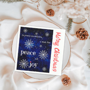 Peace Joy Starry Night Merry Christmas Holiday Napkins