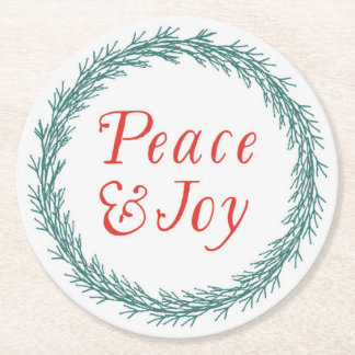 Peace & Joy Vintage Style Christmas Coasters