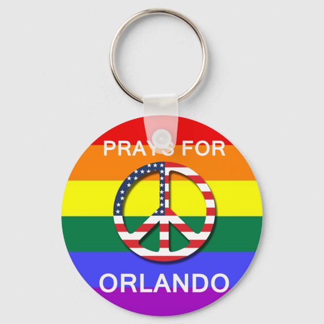 Peace Keychain 5,7 cm -  " Prays For Orlando" (Front)