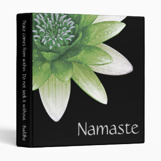 Peace l Beautiful Green Lotus 3 Ring Binder