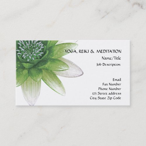 Peace l Beautiful Green Lotus FlowerWater Lily Business Card