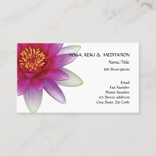 Peace l Beautiful Pink Lotus Flower/Water Lily Business Card Template