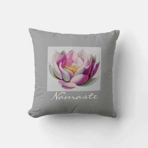 Peace l Beautiful Pink Lotus FlowerWater Lily Throw Pillow