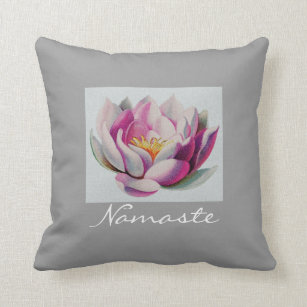 Peace l Beautiful Pink Lotus Flower/Water Lily Throw Pillow