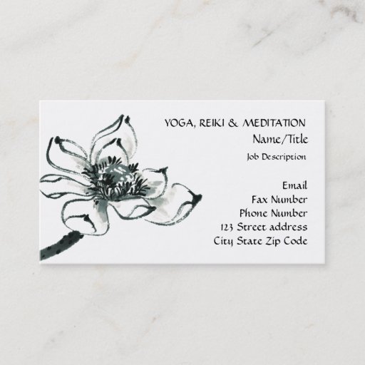 Customizable Peace l Beautiful Watercolor Lotus Business Cards
