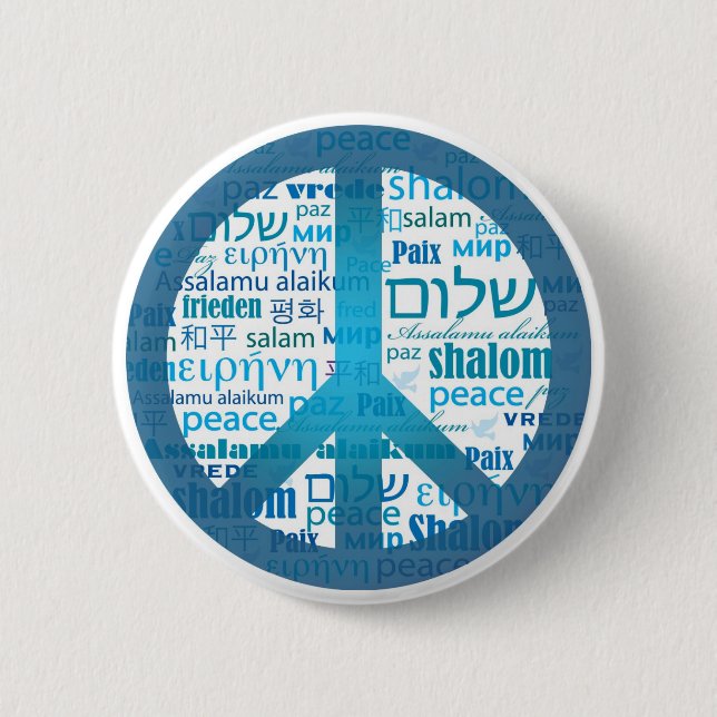 Peace Language Pinback Button (Front)