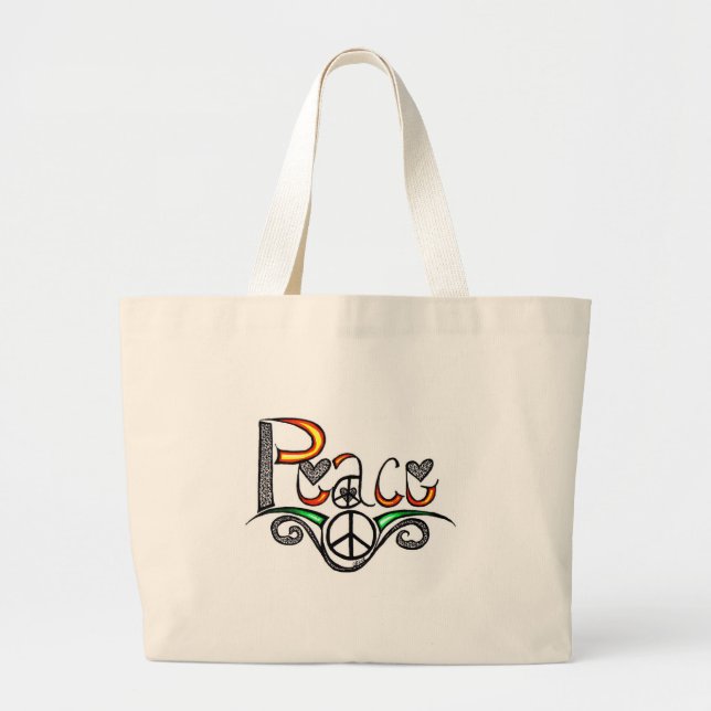 Peace Large Tote Bag (Front)