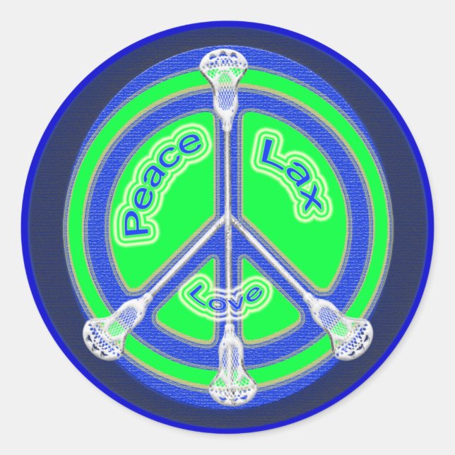 Peace Lax Love Classic Round Sticker (Front)