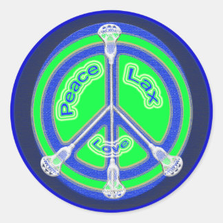 Peace Lax Love Classic Round Sticker