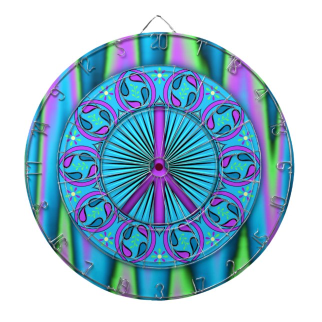 Peace ~ Leaf Dartboard With Darts (Front)
