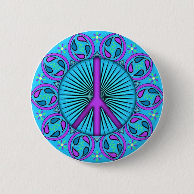 Peace ~ Leaf Pinback Button (Front)